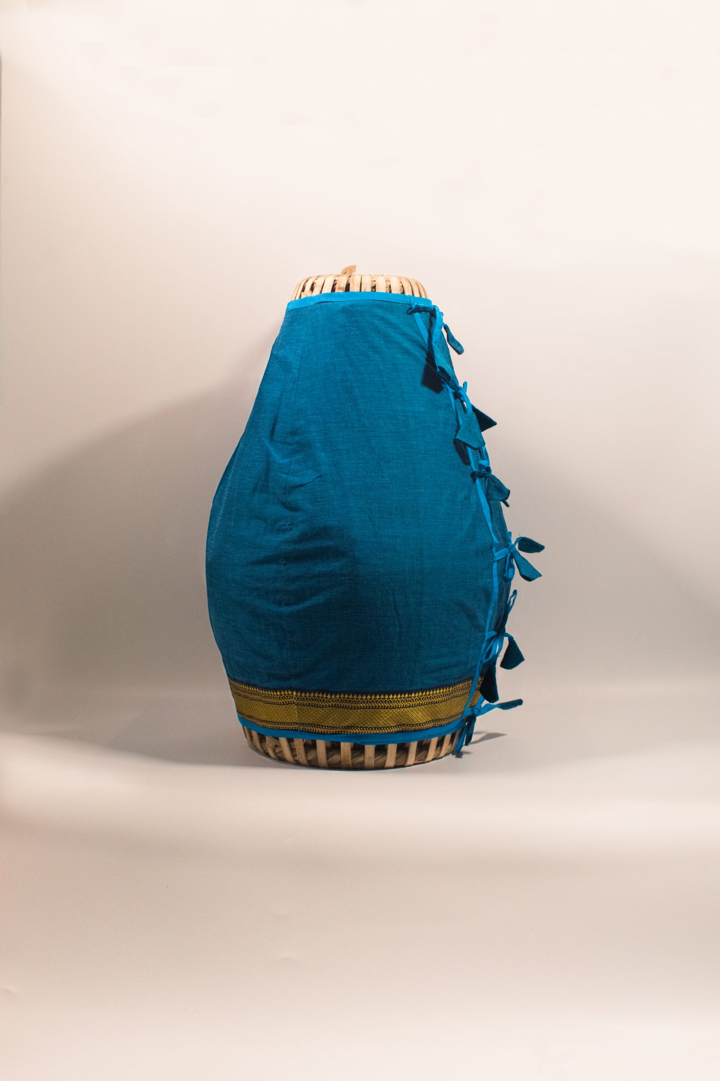 Mridanga Cover Royal Blue with Golden Border