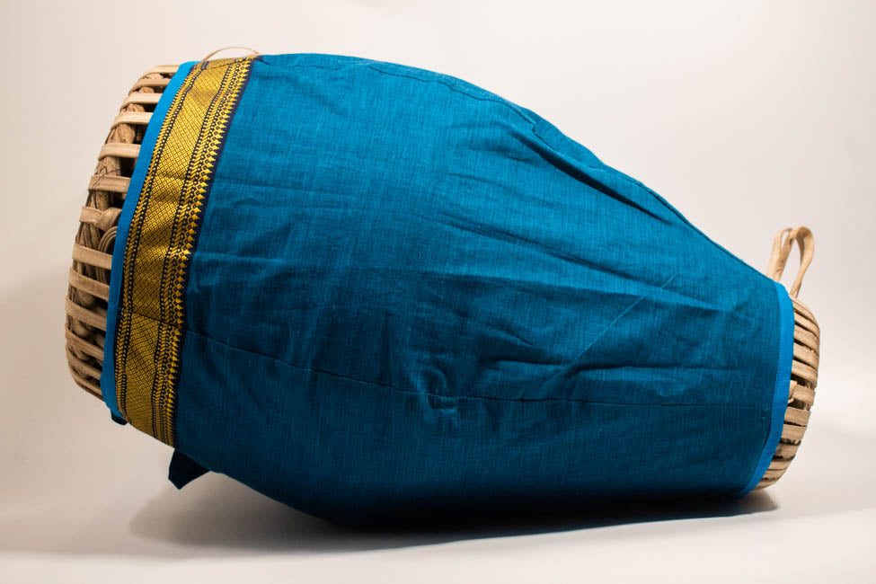 Mridanga Cover Royal Blue with Golden Border