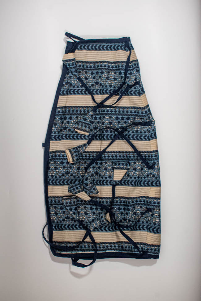 Mridanga Cover Indigo Floral & Chevron Stripes