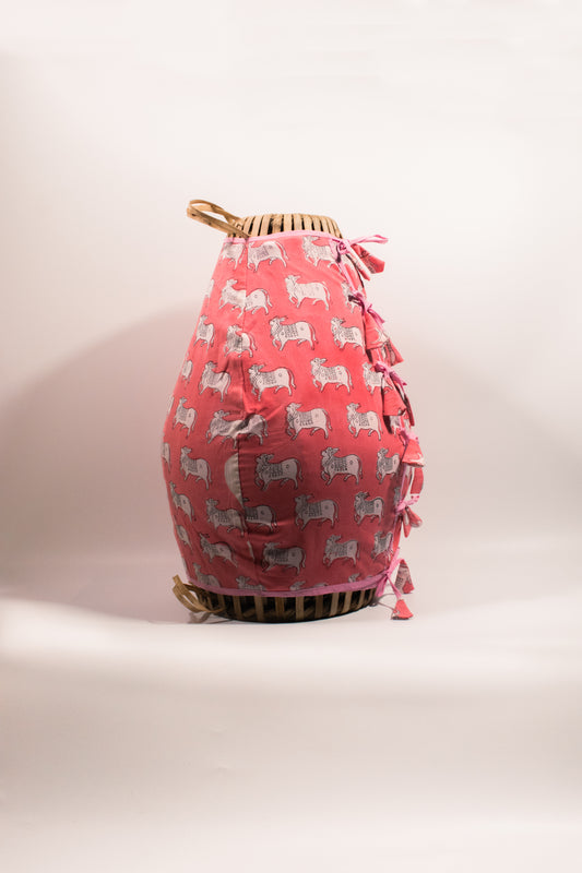 Mridanga Cover Playful Pink Cow-Print