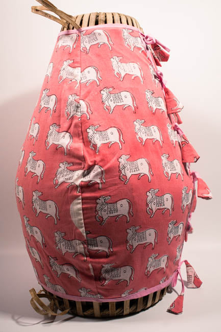 Mridanga Cover Playful Pink Cow-Print