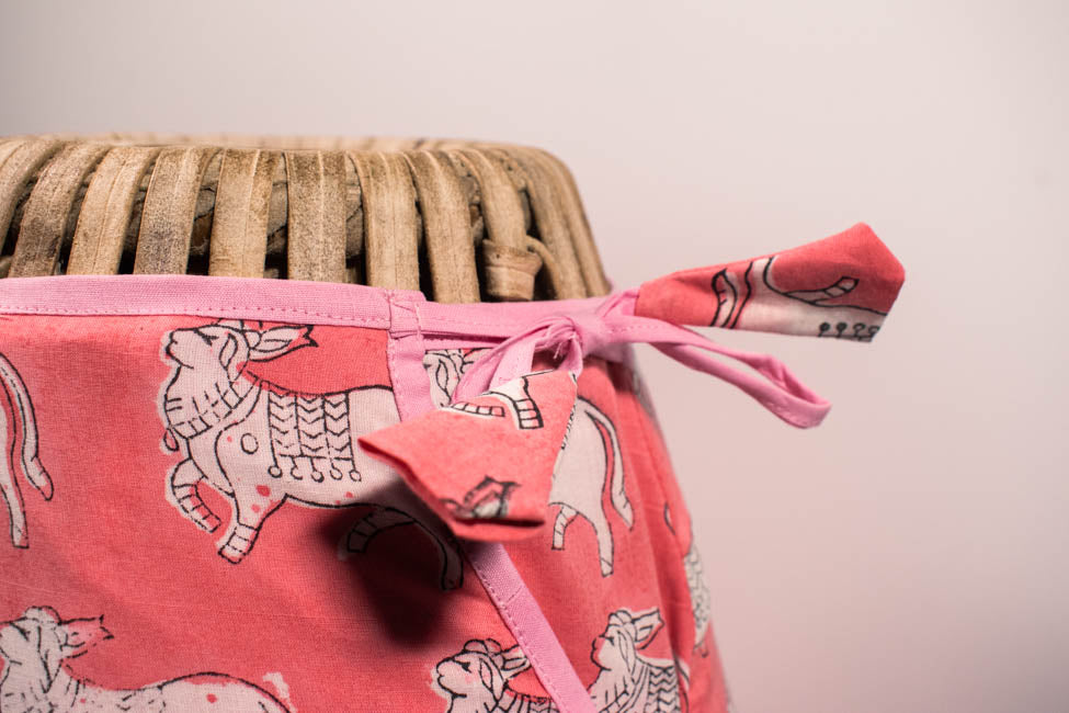 Mridanga Cover Playful Pink Cow-Print