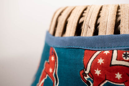 Mridanga Cover Teal Blue with Red Cow Motif