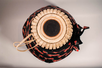 Mridanga Cover Black with Red Cow Motif