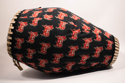 Mridanga Cover Black with Red Cow Motif